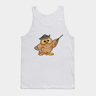 Owl as Teacher with Pointer Tank Top